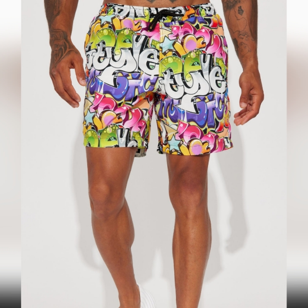 •Graffiti All Day• New Men's Swim Trunks